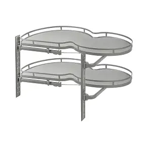 Механизм выкатной для кухни KN-10-LAP в модуль 1000 мм, с доводчиком, антрацит, левый (плоский прут,антрацит) — купить оптом и в розницу в интернет магазине GTV-Meridian.